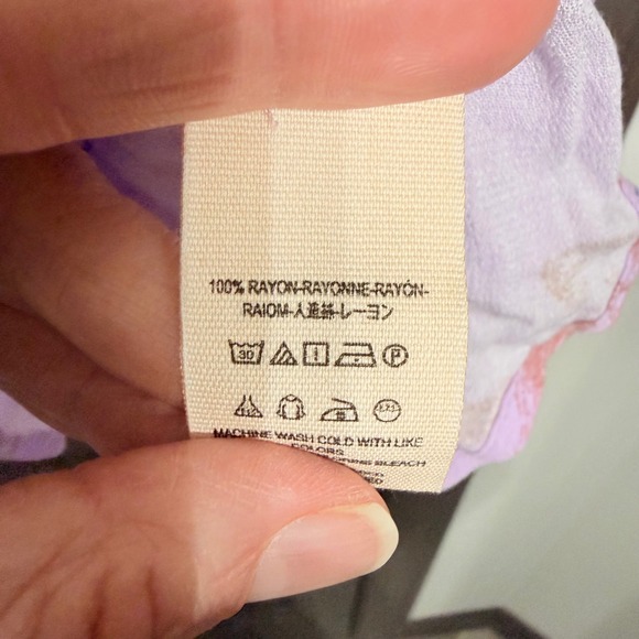 Free People Lilac Floral Cold Shoulder  Dress Size L - Picture 6 of 9